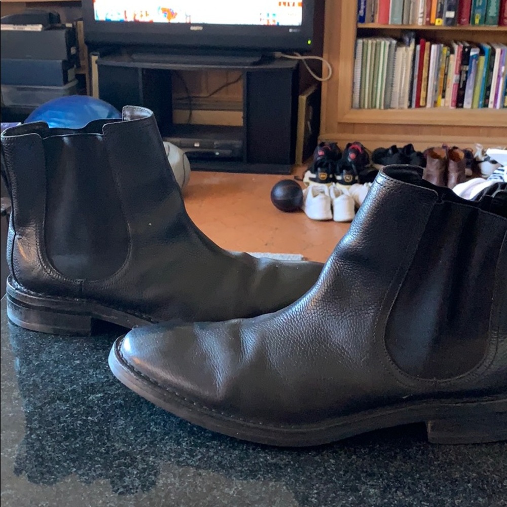 Black casual slip-on boots. Rarely warn.